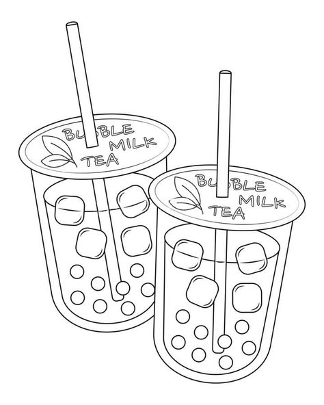 Tea Coloring Pages, Ninjago Coloring Pages, Coloring Pages Cute, Birthday Coloring Pages, Easy Coloring Pages, Cute Doodles Drawings, Page Ideas, Find Color, Boba Tea