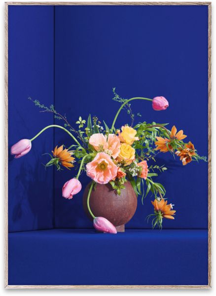 Artist is Uffe Buchard (Denmark) Blomst 01 / Blue is a part of the Fashion Collection curated by Paper Collective, Danish Fashion, Flowers In A Vase, Blue Poster, Arte Floral, Fashion Industry, Photographic Art, Drops Design, Blooming Flowers