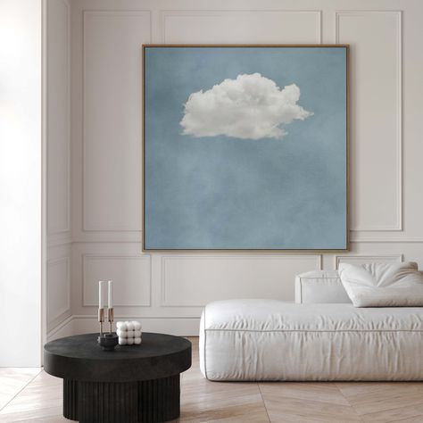 Blue Cloud Canvas Wall Art, Square Canvas Print, Abstract Art Print, Minimalist, Large Wall Art, Home Living Room Decor, Framed Art, Sky by Aureous on Etsy Artwork For Living Room Wall Art, Posters Living Room, Wall Art Square, Home Living Room Decor, Wall Art Above Bed, Cloud Wall, Cloud Canvas, Representational Art, Art Square