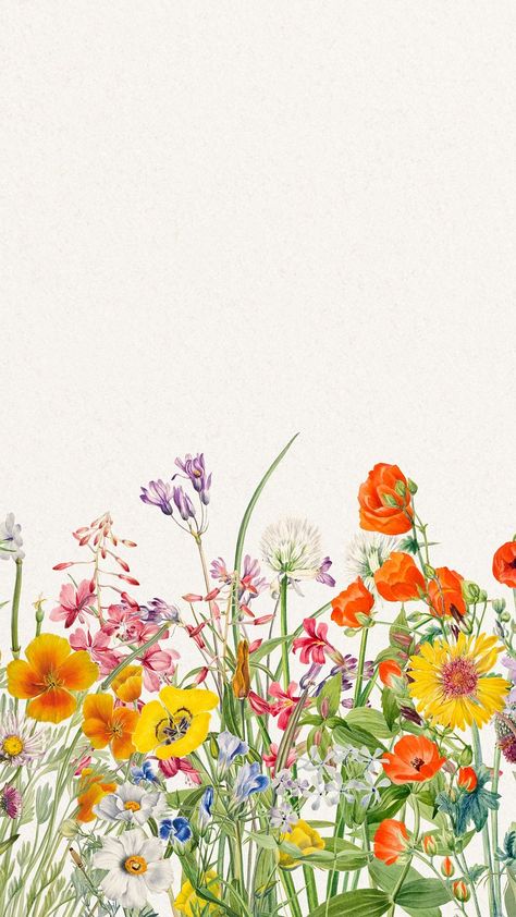 Colorful flower background, vintage botanical | Premium Photo Illustration - rawpixel