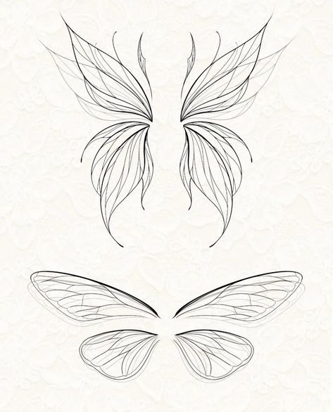 Fairy Wings Drawing Tattoo, Fairy Wings Tattoo Stencil, Shoulder Blade Wing Tattoo, Fairy Wing Outline, Small Fairy Wings Tattoo, Fairy Wings Tattoo Designs, Simple Fairy Wings, Moth Tattoo On Back, Fairy Wing Tattoo Designs