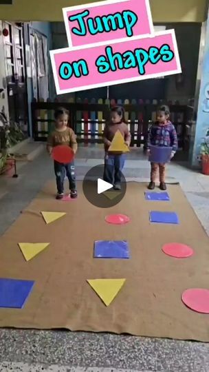 596K views · 1.1K reactions | Reinforcement of shapes gross motor activity 🤩 
#sunriseldh #BestPreSchoolLudhiana #bestplayschool #sunrisenurseryschool #EarlyLearning #EarlyLearningFun #shapes | Sunrise Nursery School Sunrise Nursery, Preschool Classroom Ideas, Aa School, Gross Motor Activity, Classroom Lesson Plans, Maths Ideas, Nursery Activities, Shape Games, Gross Motor Activities