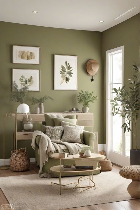 Step into the world of Olive Elegance with our daily interior designer routine, featuring the enchanting Ripe Olive (SW 6209) paint color for 2024 walls! #Ad #homedecor #homedesign #wallpaints2024 #Painthome #interiorarchitecture Wall Colors Green Living Room Colors Bright Living Room Colors Apartment Renovation Living room Remodeling Modern Paint Colors 2024 Feature Wall Ideas Living Room Paint, Green Interior Paint Living Room, Small Sage Green Living Room, House Painting Ideas Interior Living Room Color Palettes, Green Wall Painting Ideas Living Room, Olive Color Walls, Olive Green Wall Living Room, House Paint Ideas Interior Living Room, Small Living Room Wall Color