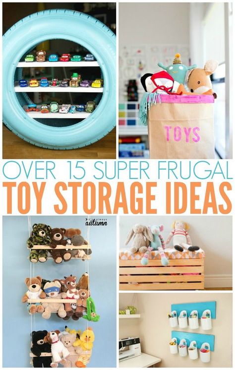 Toy storage ideas    toy organization ideas | storage DIY | organizing toys | declutter | cleaning tips | organizing DIY | toy storage DIY | frugal toy storage via @PennyPinchinMom Space Saving Toy Storage Ideas, Playroom Toys, Toy Storage Ideas, Organize Kids, Toy Room Organization, Organize Toys, Organizing Toys, Bath Toy Storage, Diy Organizing