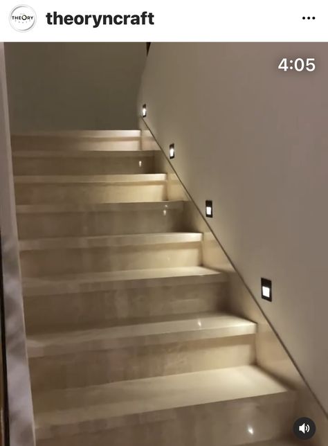 Stair Case Lights Ideas, درابزين السلم, Staircase Wall Lighting, Staircase Lighting Ideas, Interior Stair Railing, Stairway Lighting, Outdoor Stair Lighting, Stair Lights, Staircase Wall