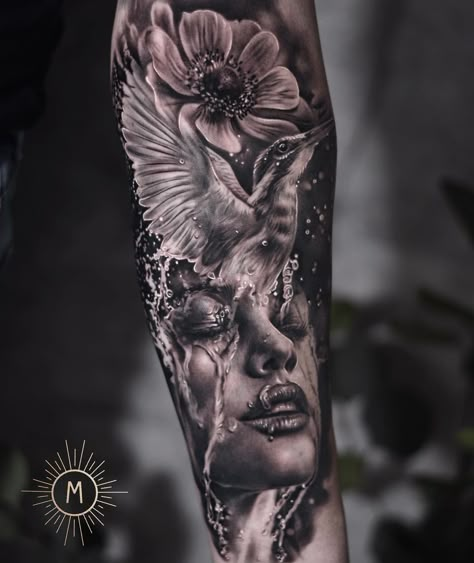 Greywash Lady with bird for Jordi! 💦 #portraittattoo #tattoo #portrait #tattoos #blackandgreytattoo #realistictattoo #ink #tattooartist… | Instagram Women Realism Tattoo, Dark Art Realism Tattoo, Realism Nature Tattoo Sleeve, Mother Nature Realism Tattoo, Realism Sleeve Tattoo Women, Koomote Tattoo, Woman’s Face Tattoo, Womans Face Tattoo, Realism Tattoo Sleeve Women