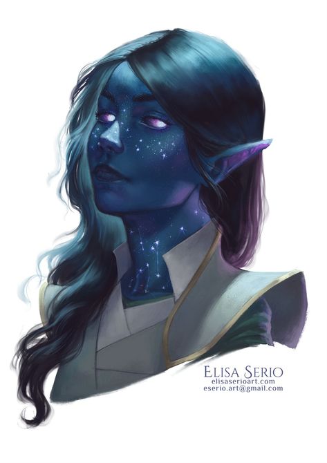 Elisa -Ellie- Serio 🏴‍☠️ on Twitter: "Portrait comm, the client's D&D character ✨ #dnd #dndart… " Genasi Dnd, Fantasy Sorceress, Water Genasi, Character Dnd, Dnd Portraits, D D Character Ideas, Dnd Races, Elf Art, Fantasy Portraits