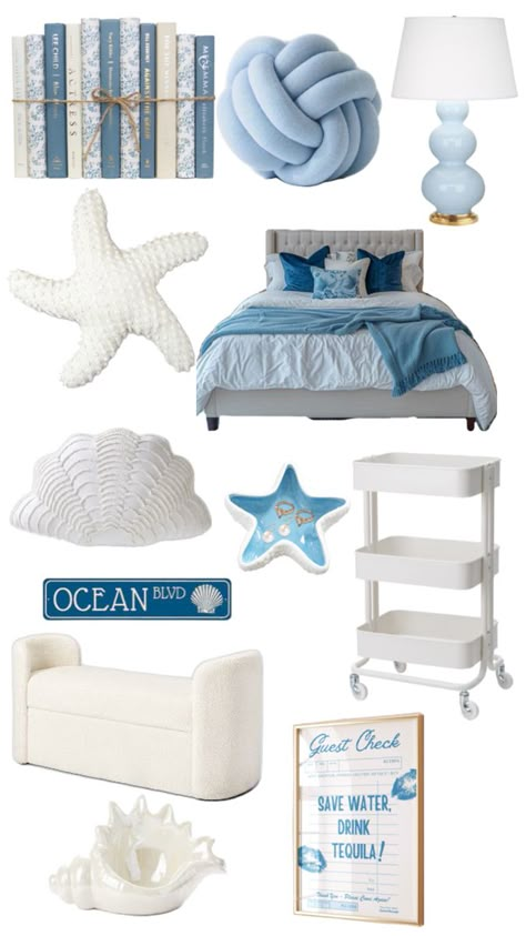 White Gold Room, Surf Room Decor, Coastal Room Decor, Ocean Room Decor, Summer Room Decor, Beachy Room Decor, Room Wishlist, Beach Room Decor, Ideas Habitaciones