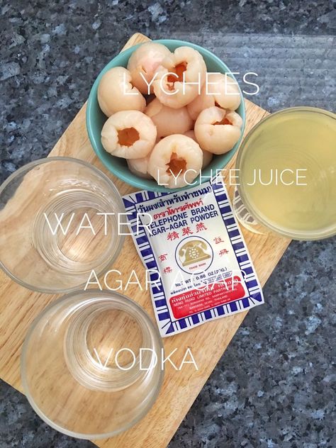 Lychee Jello Shots, Agar Agar Jello Shots, Soju Jello Shots, Asian Jello, Vietnamese Jello, Agar Agar Recipe, How To Make Jell-o Shots, Agar Agar Desserts Jelly, 3 Ingredient Recipe