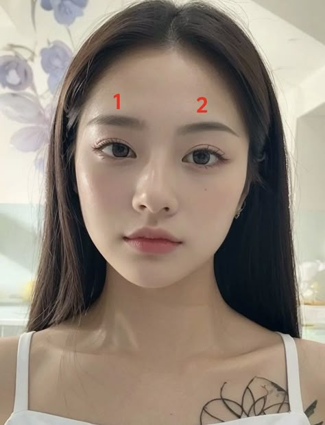 eyebrow inspo Brows For Oval Face Shape, Asian Eyebrow Shapes, Chinese Eyebrow Shape, Eyebrow Tutorial Asian, Soft Eyebrow Shapes, Soft Arch Eyebrows Korean, Hooded Korean Eye Makeup, Korean Eyebrow Tutorial, Korean Eyebrows For Round Face