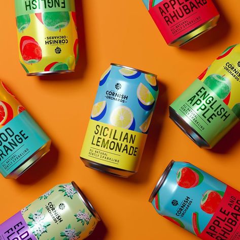 Thirst Craft on Instagram: “New work: @cornishorchards are mostly known for their cider, rather than their range of delicious soft drinks. With an existing softs…” Soda Drink, Drink Packaging, Drinks Packaging Design, Juice Packaging, Drinks Brands, Food Branding, Beer Packaging, Drinks Design, Food Packaging Design