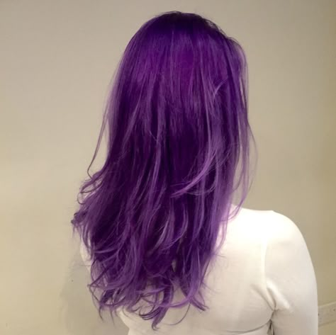 Vivid Purple Hair, Vibrant Purple Hair, Bright Purple Hair, Light Purple Hair, Dark Purple Hair, Dyed Hair Purple, Dip Dye Hair, Beautiful Curly Hair, Haircut Inspiration