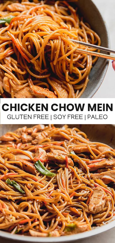 Dairy Free Red Meat Free Recipes, Paleo Chow Mein, Gluten Free Chow Mein Recipes, Meat Free Gluten Free Meals, Gluten Free Dinner With Chicken, Soy Free Chinese Food Recipes, Soy Free Chinese Recipes, Soy And Gluten Free Recipes, Easy Gluten Free Chinese Recipes