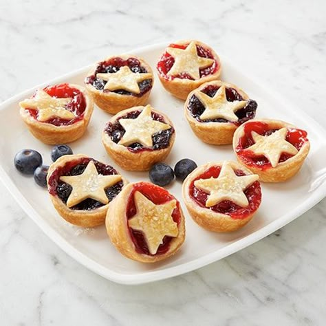 Dessert Pie Recipes, Pie Shop, 4th Of July Desserts, Muffin Tin Recipes, Independance Day, Fourth Of July Food, Mini Pies, Cherry Pie Filling, Fred Meyer