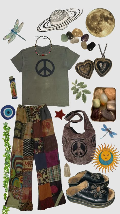 Different Types Of Hippies, Hippie Core Outfits, School Appropriate Hippie Outfits, Relaxed Fit Hippie T-shirt For Summer, Hippie Clothes, Summer Hippie Relaxed Fit T-shirt, Hippie Style Men, Summer Hippie Streetwear T-shirt, Boho Hippie Outfits