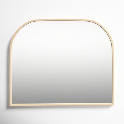 The striking elegance, simple design, and elongated shape of this mirror make it a simple way to brighten and open up a room with light and reflection. Hang one in a bedroom, bathroom, or wardrobe door for a sleek, modern look, or place two or more together side by side where you have a large open wall space that could use a dramatic wall accent. | Joss & Main Sherman Mantle Arch Wood Mirror | 28 H x 34 W x 1.34 D in | Wayfair | Home Decor Dramatic Walls, Arched Mirror, Open Wall, Arch Mirror, Wood Wall Mirror, Wardrobe Doors, Wood Mirror, Mirrors Wayfair, Accent Mirrors