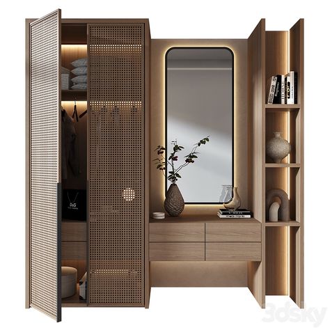 Furniture Composition | 2516 - Wardrobe & Display cabinets - 3D model Wardrobe Shelf Design Bedroom, Wardrobe Shelf Design, Shelf Design Bedroom, Wardrobe Shelf, Shelf Wardrobe, Wardrobe Display, Wardrobe Design Modern, Walk In Closet Design, Contemporary Desk