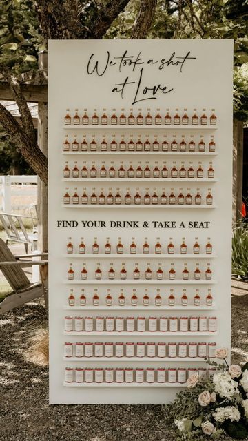 50th Anniversary Place Cards, Hennessy Party Favors, Fireball Wall Wedding, Hennessy Wedding Ideas, Fireball Seating Chart, Good Wedding Ideas, Liquor Bottle Seating Chart, Tequila Seating Chart Wedding, Seating Chart Drinks