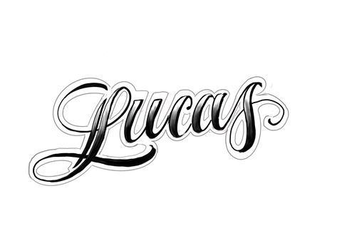 Lucas Tattoo Name, Names Tattoo, Chicano Lettering, Lettering Tattoo, Visual Aid, Tattoo Script, Name Tattoo, Name Tattoos, Graffiti Lettering