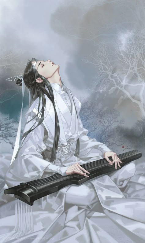 Japon Illustration, Wow Art, Long Black Hair, 판타지 아트, Heaven's Official Blessing, Boy Art, Handsome Anime, Long Black, Chinese Art