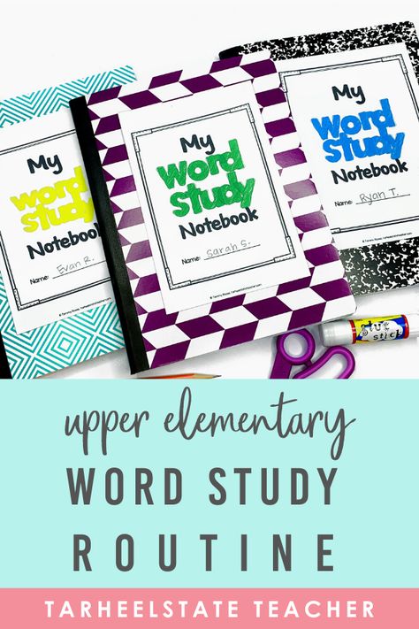 Word Work Upper Elementary, Word Their Way Activities, Phonics Upper Elementary, Word Study Activities 2nd, Upper Elementary Writing Center, Words Their Way 3rd Grade, 3rd Grade Word Work, Word Study Notebook, Word Of The Day Activities