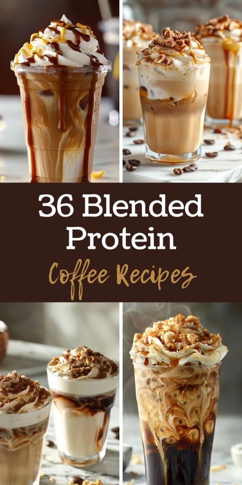 Shake up your routine with 36 blended protein coffee recipes! From fruity to chocolatey, these smoothie-like drinks pack a nutritious punch. Great for breakfast on-the-go or a post-gym refuel. Save now for creamy, dreamy protein-coffee combos! #proteincoffee #blendedc offee #healthybreakfast Blended Protein Coffee, Proffee Protein Coffee Recipes, Proffee Protein Coffee, Vanilla Protein Coffee, Protein Coffee Smoothie, Protein Coffee Recipes, Healthy Coffee Recipes, Blended Coffee Recipes, Turmeric Coffee