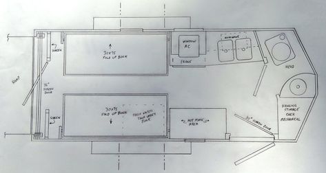 6x12 Cargo Trailer Camper Conversion Floor Plans, 7x14 Cargo Trailer Conversion, Cargo Trailer Conversion Floor Plans, Enclosed Trailer Camper Conversion, Racing Trailer, Cargo Camper, Enclosed Trailer Camper, Cargo Van Conversion, Travel Trailer Floor Plans