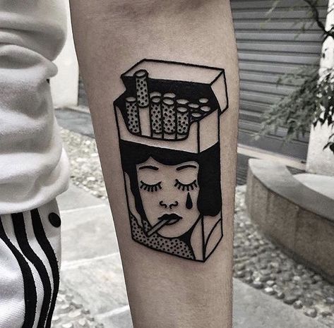 Cigarette Tattoo Tattoos On Men, Ma Tattoo, Instagram Tattoo, Unique Tattoo Designs, Halloween Tattoos, Aesthetic Tattoo, Dark Tattoo, Tattoo Flash Art, Blackwork Tattoo