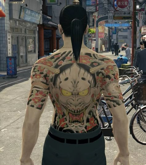 Majima Tattoo, Japanese Organization, Dragon Tattoo Back, I Kill People, Goro Majima, Yakuza Tattoo, Dragon Series, Irezumi Tattoos, Japanese Film