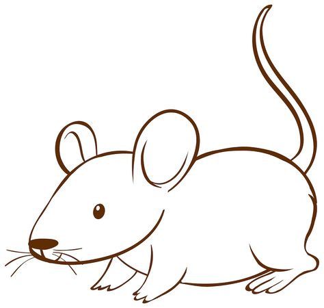 Rat Outline Drawing, Cartoon Rats Drawing, Rat Cartoon Drawing, Rat Draw, Rat Outline, Rat Clipart, Rat Cartoon, Doodle Simple, Rat Drawing