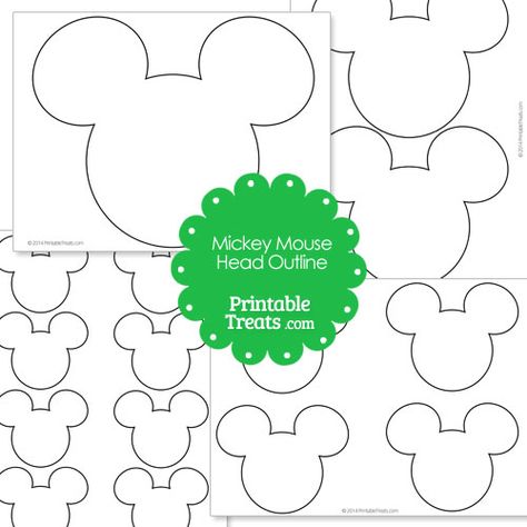 Printable Mickey Mouse Head Outline - LivingMiVidaLoca.com Disney Themed Crafts, Minnie Mouse Template, Printable Mickey Mouse, Mickey Mouse Classroom, Head Template, Head Outline, Mickey Mouse Crafts, Mickey Mouse Silhouette, Fish Extender Gifts