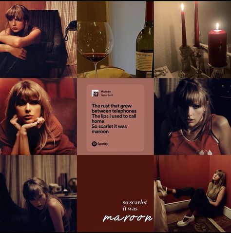 Maroon Taylor Swift Aesthetic, Taylor Swift Maroon, Maroon Taylor Swift, Maroon Taylor, Maroon Aesthetic, Midnights Era, Taylor Swift Album, Arte Inspo, Aesthetic Pics