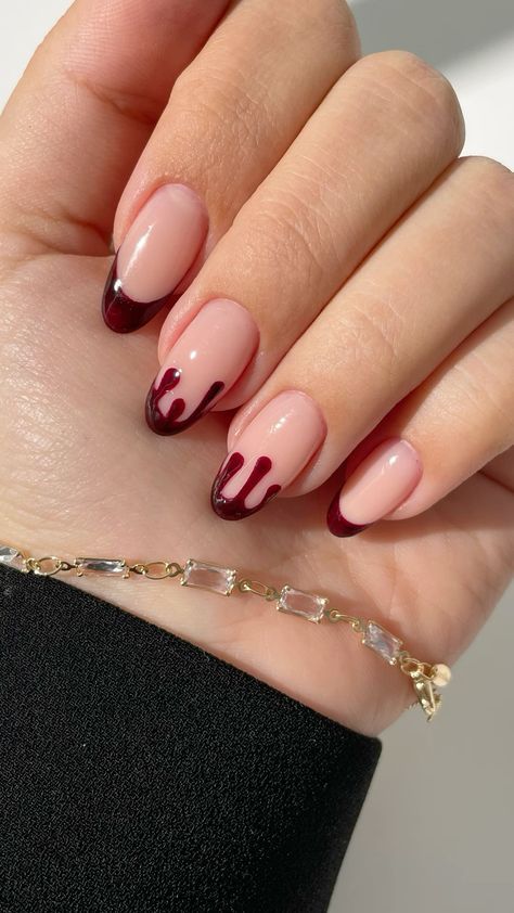 Blood Nails, Vampire Nails, Halloween Nails Easy, Simple Fall Nails, Red Nail Art, Drip Nails, Really Cute Nails, Nails Halloween, Halloween Nail Designs