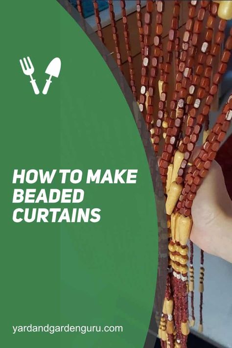 Beaded Door Curtains Diy How To Make, Diy Beaded Curtain Ideas, Beaded Curtains Doorway Diy, Door Beads Curtain Diy, Bead Curtain Pattern, Beaded Curtain Pattern, Beaded Door Curtains Diy, How To Make A Beaded Curtain, Bead Curtains For Doors