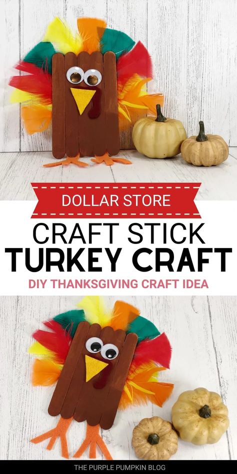 This Craft Stick Turkey Craft is an inexpensive and fun Thanksgiving activity for kids. Using a few simple craft supplies, you can turn plain popsicle sticks into a colorful flock of turkeys! Craft Stick Turkey, Thanksgiving Crafts With Popsicle Sticks For Kids, Thanksgiving Crafts Popsicle Sticks, Thanksgiving Crafts With Popsicle Sticks, Popsicle Stick Turkey Craft, Turkey Popsicle Stick Craft, Popsicle Stick Crafts Thanksgiving, Thanksgiving Popsicle Stick Crafts, Popsicle Stick Turkey