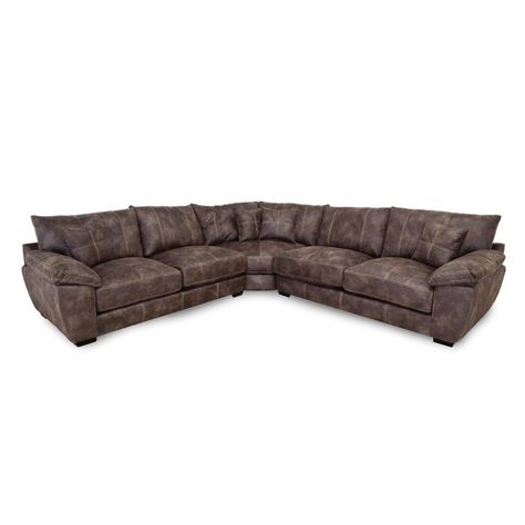 Loon Peak Lang Symmetrical Symmetrical Sectional & Reviews | Wayfair Microfiber Sofa, Brown Sectional, 3 Piece Sectional Sofa, Sectional With Ottoman, Furniture Market, 3 Piece Sectional, Cocktail Ottoman, Living Room Collections, Upholstered Sectional