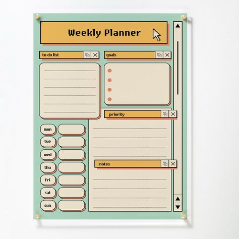 Kids Dry-Erase Planner - Retro Weekly Planner - 24 x 36 / Clear Acrylic / White weeklymealplannertemplate #planneressentials #travelplannertemplatenotion #homeofficeplanner. Planner Setup Ideas, Retro Planner, Whiteboard Planner, Dry Erase Planner, Students Life, Travel Planner Template, Organizing Life, Money Planner, Planner Writing