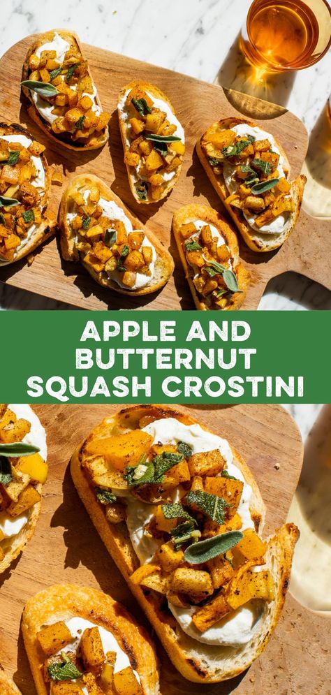 Butternut Squash Appetizer, Squash Crostini, Squash Appetizers, Apple And Butternut Squash, Butternut Squash Apple, Healthy Dinner Options, Cauliflower Rice Recipes, Acorn Squash, Perfect Appetizers