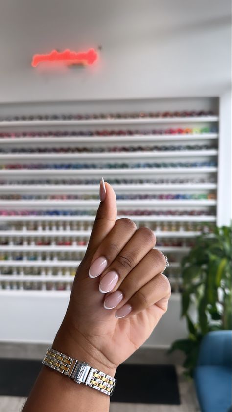 Classy Manicure Short Nails, 2024 Color Of The Year Nails, Plus Size Nails, Gel Nails On Black Women, Short Almond Nails Designs Simple Classy, French Nails Black Women, Wedding Nails Black Women, Classy Acrylic Nails Almond, Structured Gel Manicure