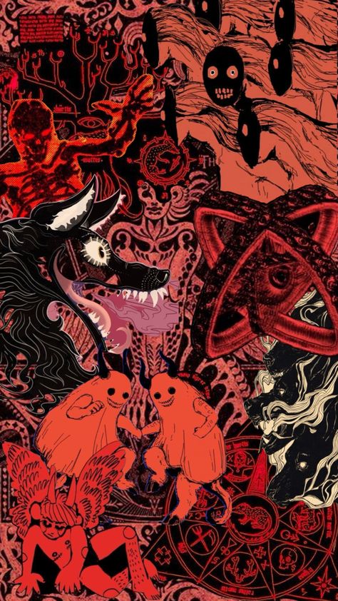 Nihilism Wallpaper, Japanese Horror Wallpaper, Red Spooky Wallpaper, Macabre Phone Wallpaper, Red Satanic Wallpaper, Subtle Satanic Wallpaper, Goth Wallpaper, Trippy Wallpaper, Dark Art Illustrations