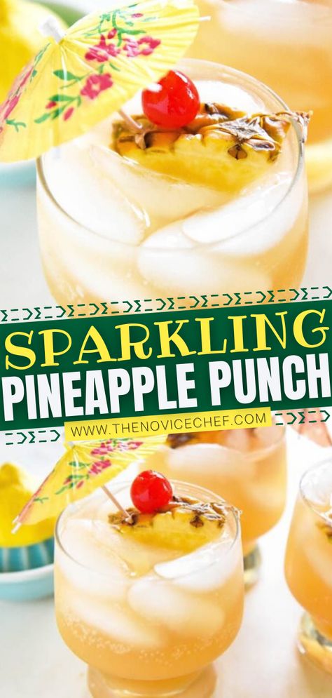 Pineapple Party Punch, Party Punch Alcohol, Sparkling Punch, Wedding Punch, Afternoon Party, Alcoholic Punch Recipes, Pineapple Vodka, Non Alcoholic Punch, Pineapple Punch