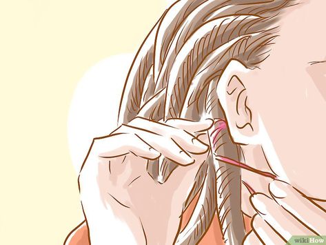 3 Ways to Give Yourself Dreadlocks - wikiHow How To Do Dreadlocks, How To Start Dreadlocks, Starting Dreads, Dreads Diy, Short Dread Styles, Dreadlocks Diy, How To Make Dreadlocks, White Girl Dreads, Hippie Dreads