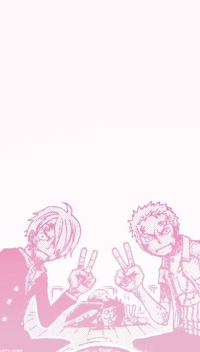 Pink Luffy Wallpaper, Phone Backgrounds One Piece, Pink One Piece Aesthetic, One Piece Pink Wallpaper, Pink One Piece Wallpaper, Zoro Luffy And Sanji, One Piece Lockscreen, Pink Anime Wallpaper, Luffy And Sanji