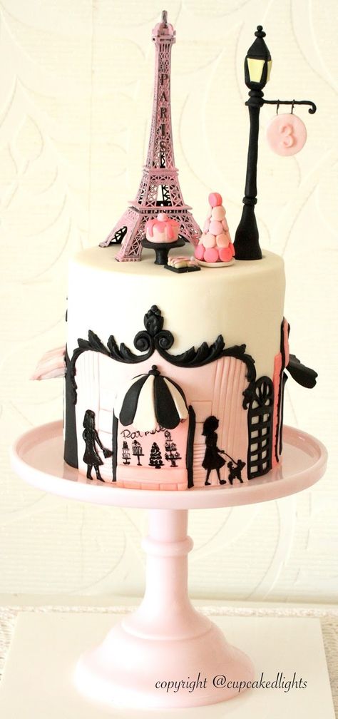 17 Steal-Worthy Wedding Cake Ideas for a Parisian-Themed Summer Wedding  Read Now:   #weddingcake #summerwedding #buttercreamcake #weddingpaintedcakes Paris Birthday Cakes, Bolo Paris, Paris Themed Cakes, Paris Cakes, Dummy Cake, Summer Wedding Cakes, Parisian Theme, Wedding Cake Ideas, Paris Birthday