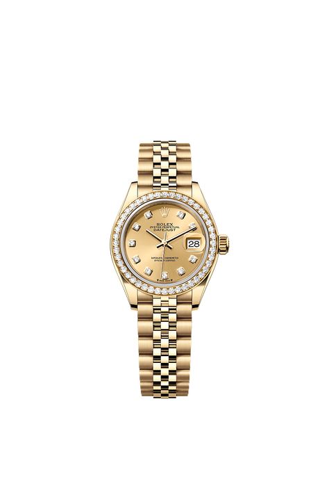 Rolex Lady-Datejust watch: 18 ct yellow gold - m279138rbr-0024 Gold Rolex Women, Rolex Datejust Women, Rolex Bracelet, Collage Outfits, Golden Watch, Rolex Watches Women, Rolex Women, Luxurious Lifestyle, Gold Rolex