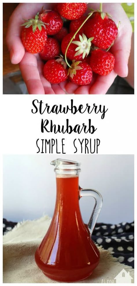 Rhubarb Simple Syrup, Rhubarb Cocktail, Rhubarb Rhubarb, Strawberry Simple Syrup, Simple Syrup Cocktails, Rhubarb Syrup, Syrup Recipes, Drink Syrups, Homemade Soda