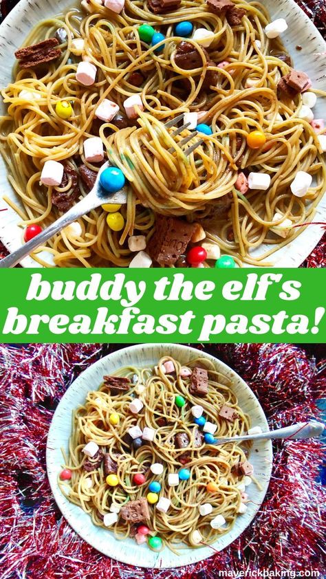 Buddy the Elf Pasta; inspired by the movie ‘Elf’, a recipe and taste test of everyone’s favourite cotton-headed-ninnymuggins’ breakfast pasta! (Full of candy!) Elf Movie Party, Movie Foods, Geek Recipes, Breakfast Pasta, The Movie Elf, Movie Recipes, Culture Recipes, Movies Food, Christmas Pasta