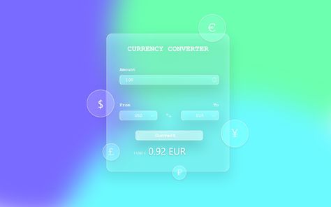 Template for Currency Converter web app. UI UX Design. Pure CSS, html & JavaScript App Ui Ux Design, Currency Converter, App Ui Design, Website Design Inspiration, App Ui, Ui Ux Design, Ux Design, Web App, Ui Design