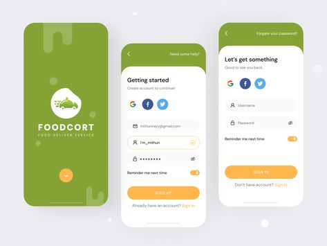 Food Delivery App Login UI by Mithun Ray✪ App Log In, Ui Login Design, Login Page Design Mobile, Login Ui Mobile, Log In Ui Design, Login Page Ui Design, App Login Ui, Login Ui Design, Mobile App Login