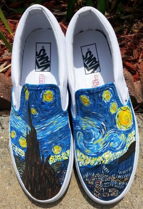 Custom Vans Shoes, Painted Shoes Diy, Cute Vans, Painted Nikes, Painted Canvas Shoes, Painted Vans, Best Hiking Shoes, Custom Painted Shoes, Blond Amsterdam